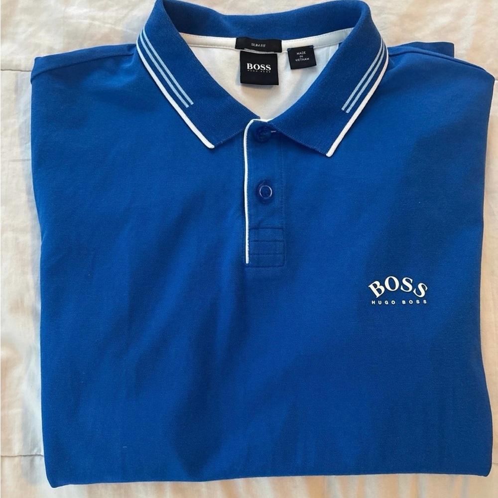 BOSS Men's Blue Polo Shirt